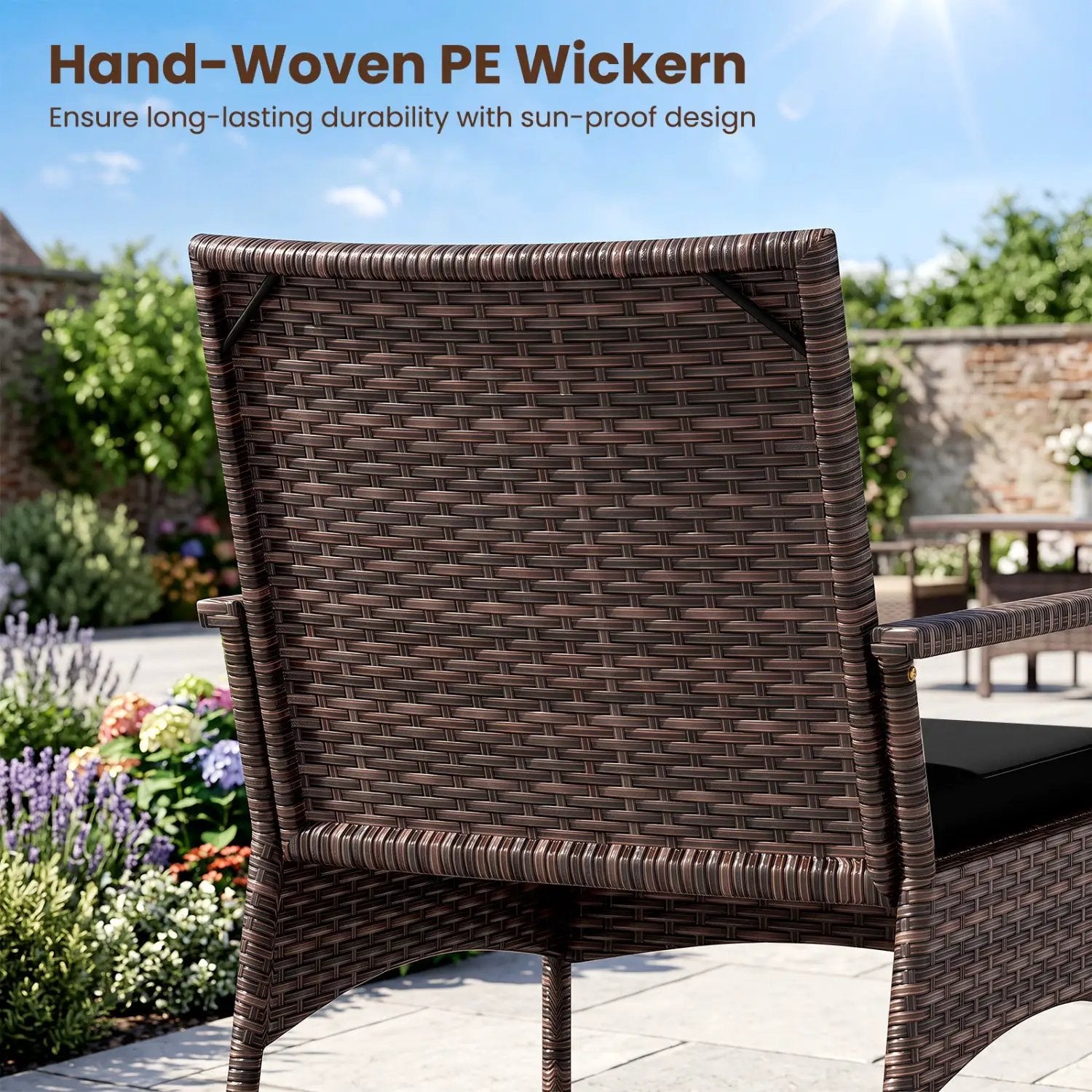 3-Piece Rocking Bistro Set with Cushions & Side Table by DirectDeals