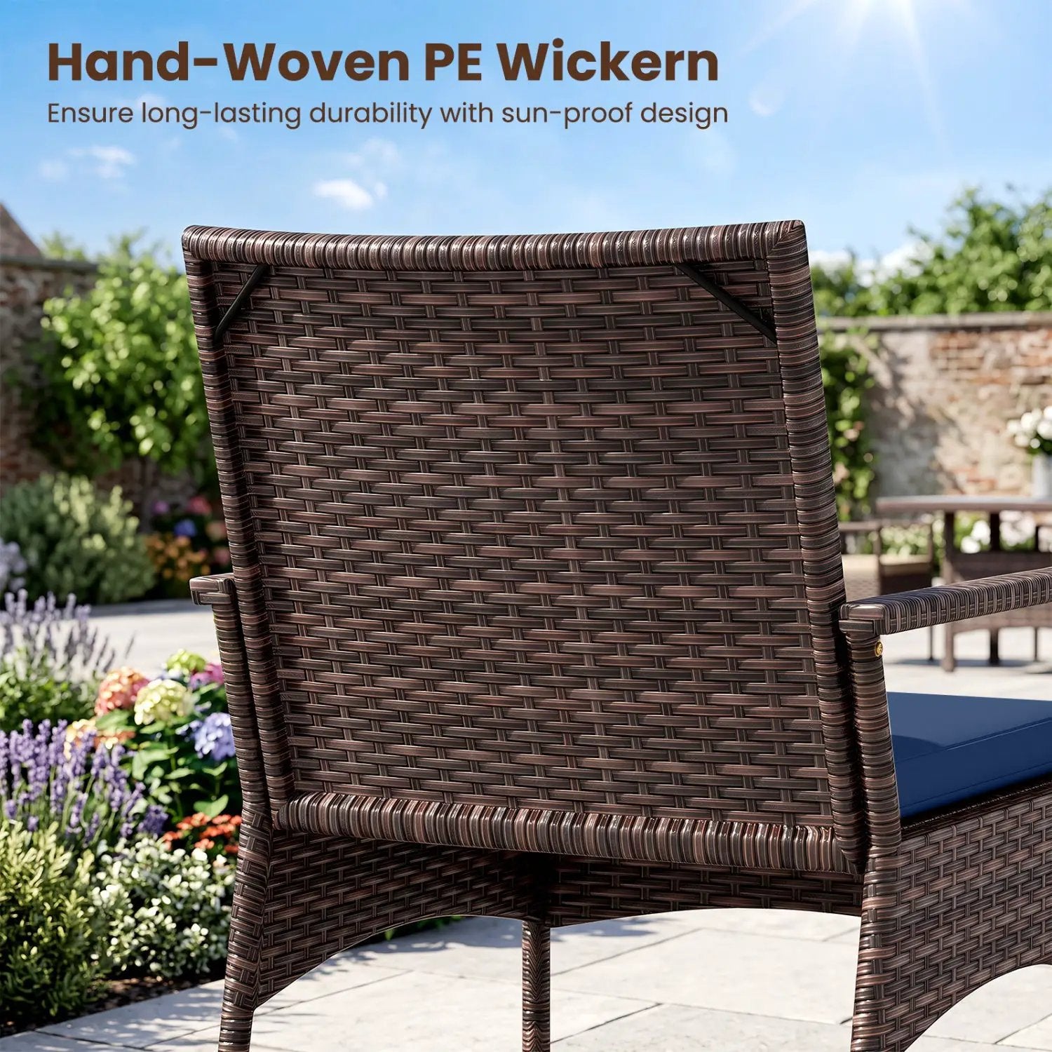 3-Piece Rocking Bistro Set with Cushions & Side Table by DirectDeals