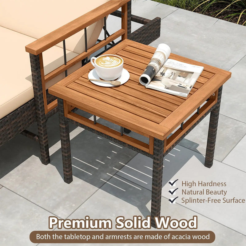 3 Pieces Patio Chaise Lounge Set for Poolside Backyard Porch by DirectDeals