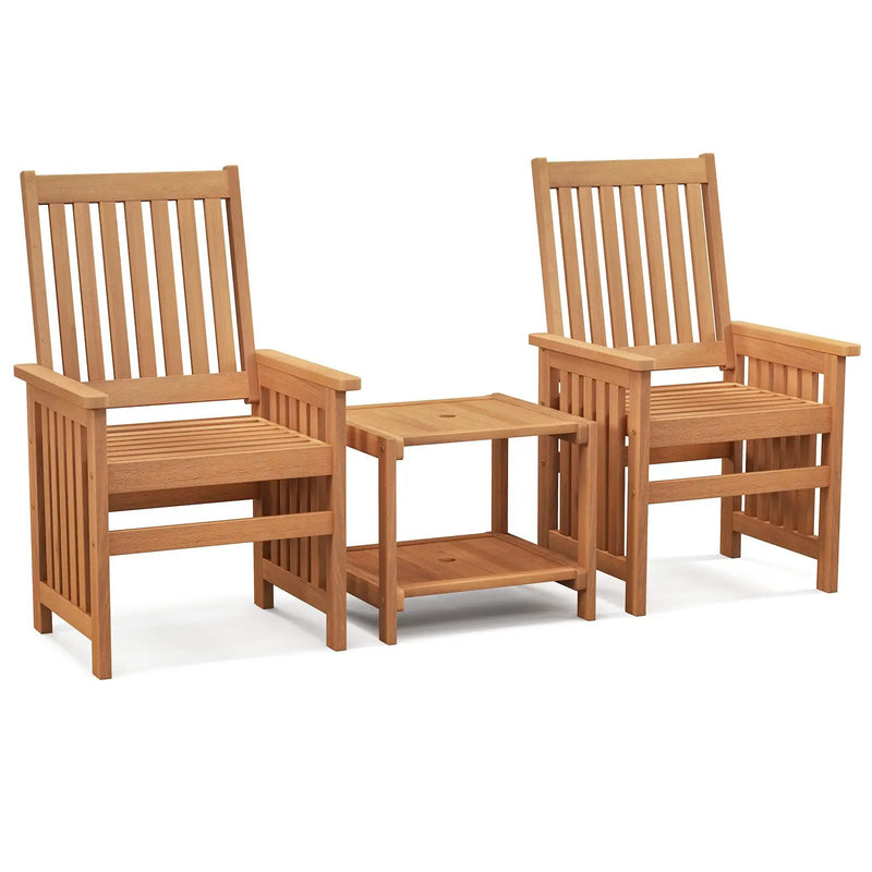3 Pieces Patio Furniture Set with 1.5 Inch Umbrella Hole by DirectDeals