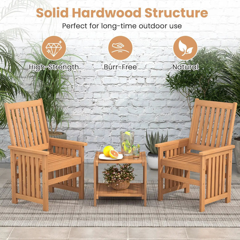 3 Pieces Patio Furniture Set with 1.5 Inch Umbrella Hole by DirectDeals