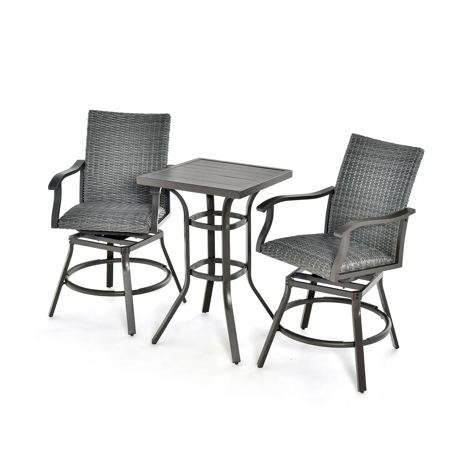3 Pieces Swivel Bar Set with 4D Air Fiber Cushion by DirectDeals