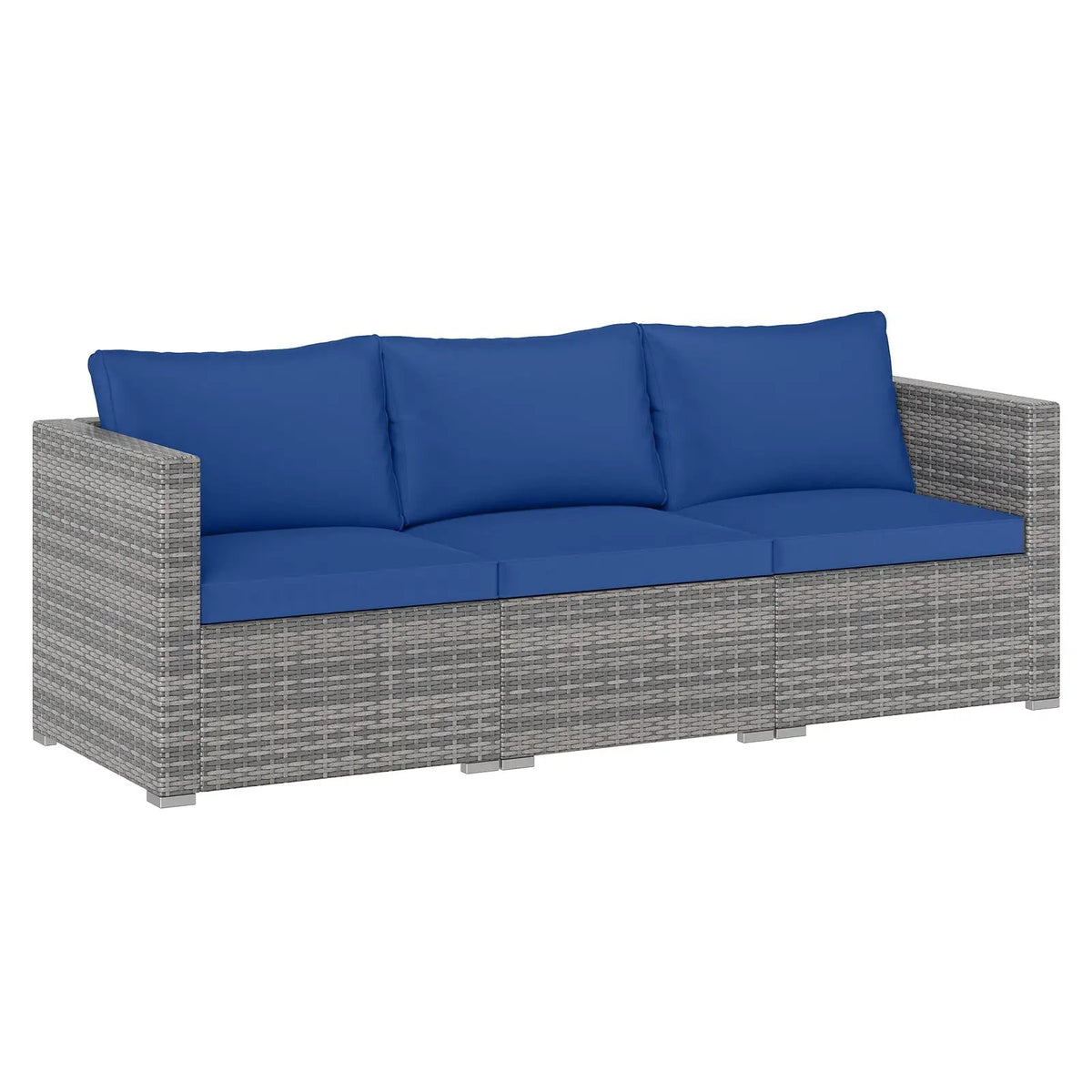 3 Pieces Patio Sectional Sofa Set PE Rattan Modular Couch Furniture Set with Soft Cushions, photo 9 of 24