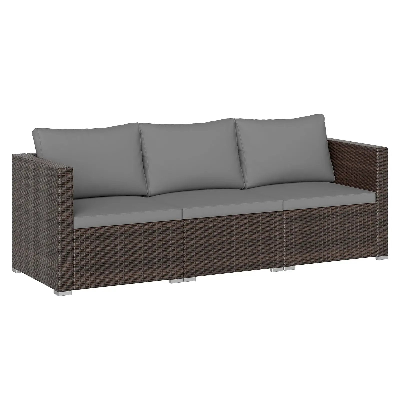 3 Pieces Patio Sectional Sofa Set with Soft Cushions by DirectDeals