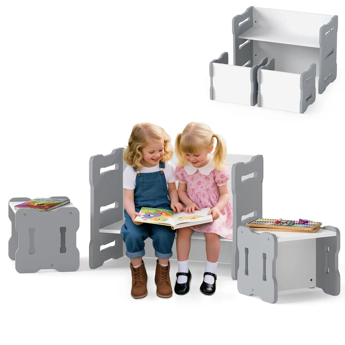 3-Piese Toddler Set with 2 Stools and Activity Table, photo 6 of 16