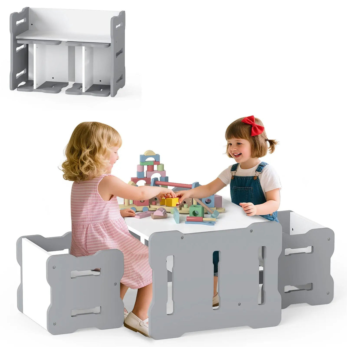 3-Piese Toddler Set with 2 Stools and Activity Table, photo 8 of 16