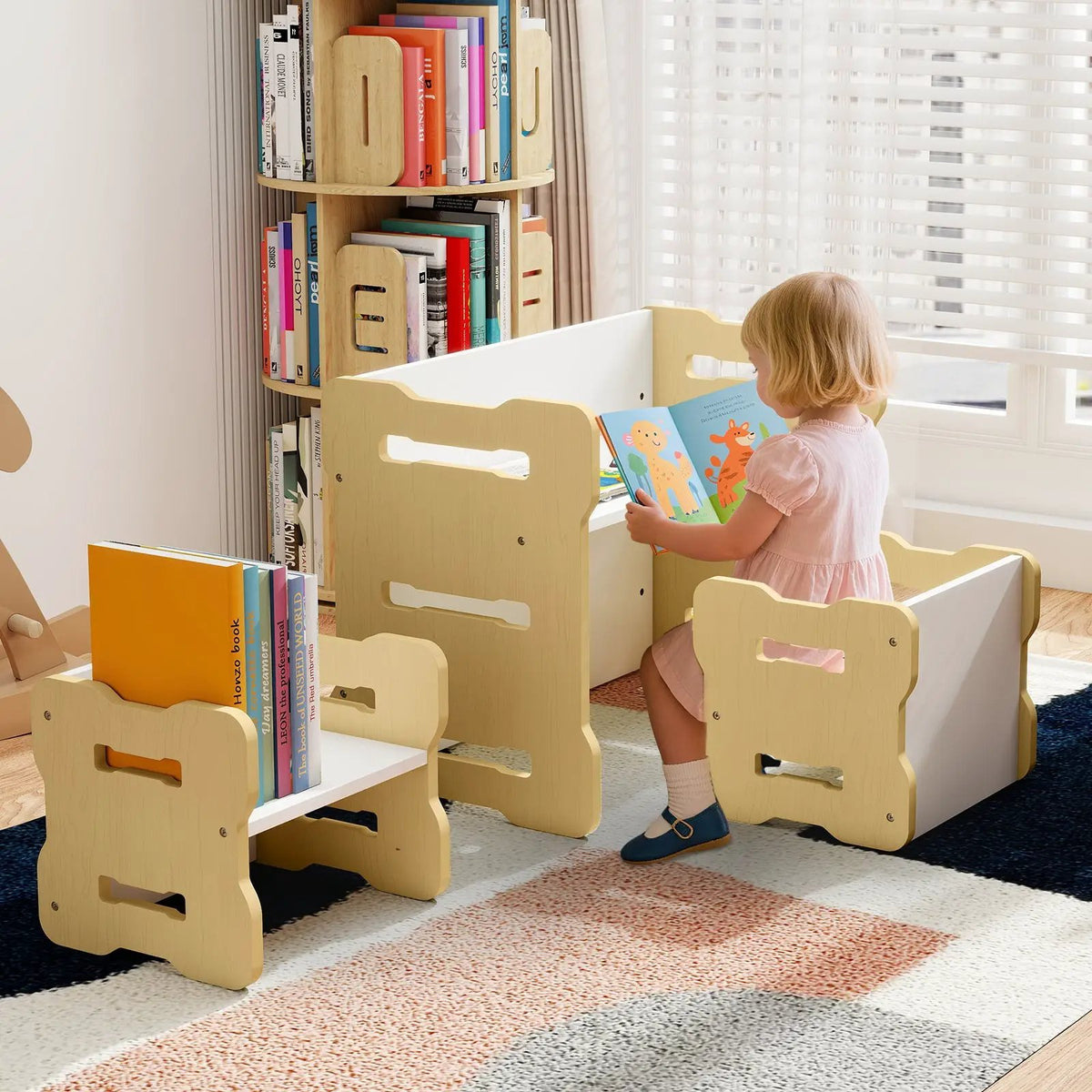 3-Piese Toddler Set with 2 Stools and Activity Table, photo 3 of 16