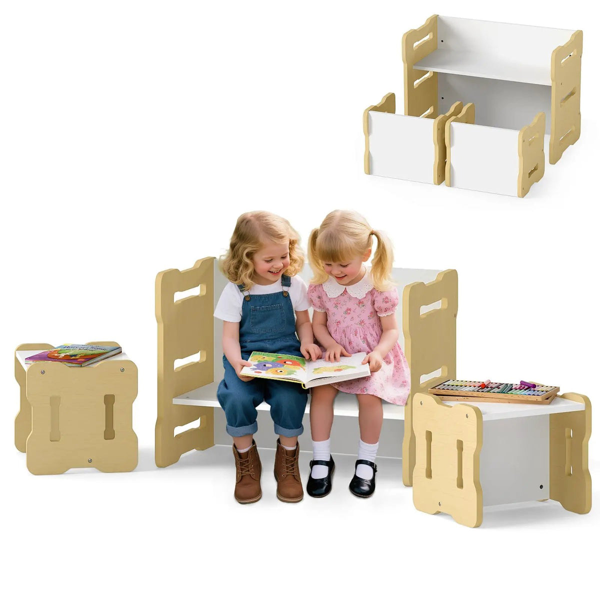 3-Piese Toddler Set with 2 Stools and Activity Table, photo 5 of 16