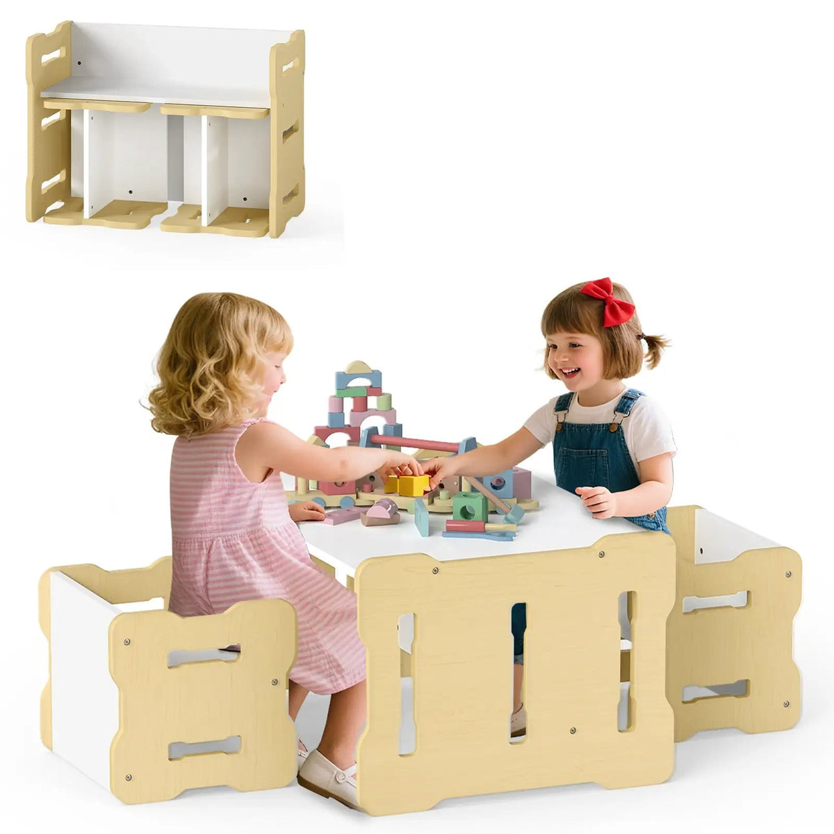 3-Piese Toddler Set with 2 Stools and Activity Table, photo 7 of 16
