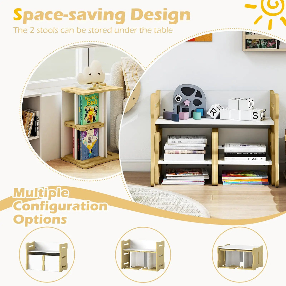3-Piese Toddler Set with 2 Stools and Activity Table, photo 13 of 16