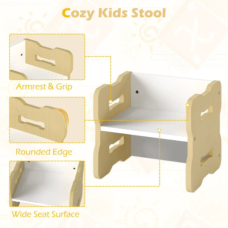 3-Piese Toddler Set with 2 Stools and Activity Table by DirectDeals