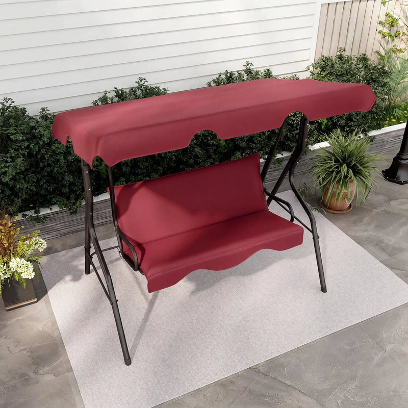 3-Seat Porch Swing with Canopy and Cushions by DirectDeals