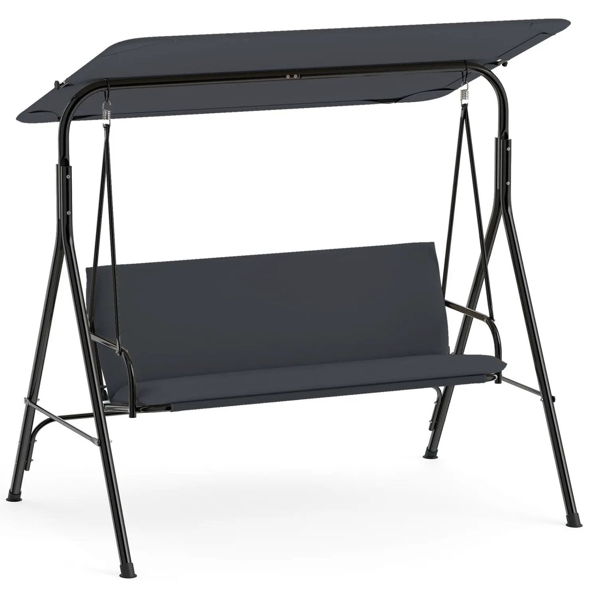 3-Seat Patio Swing Chair with Adjustable Canopy, photo 3 of 24