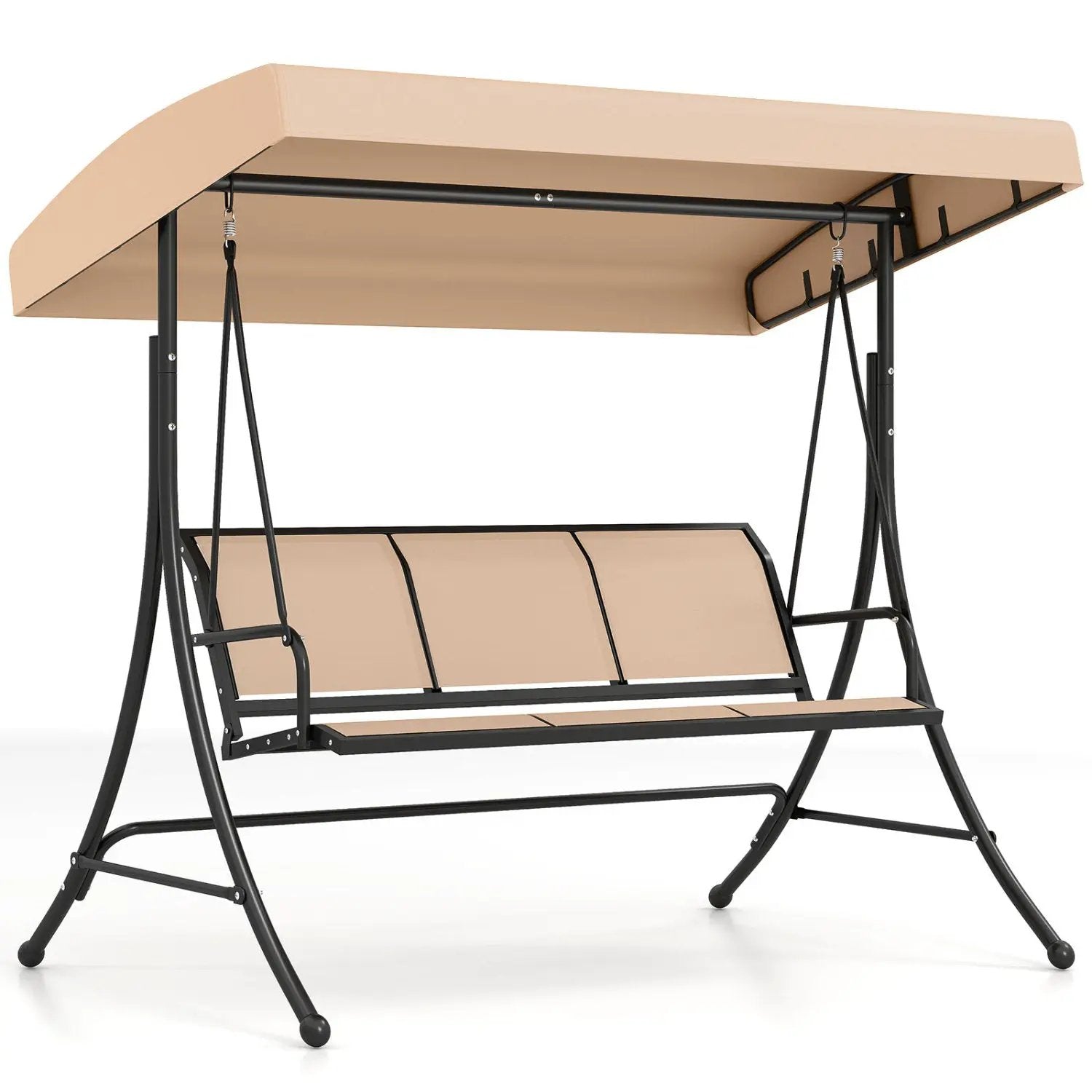 3-Seat Patio Swing Chair with Adjustable Canopy by DirectDeals