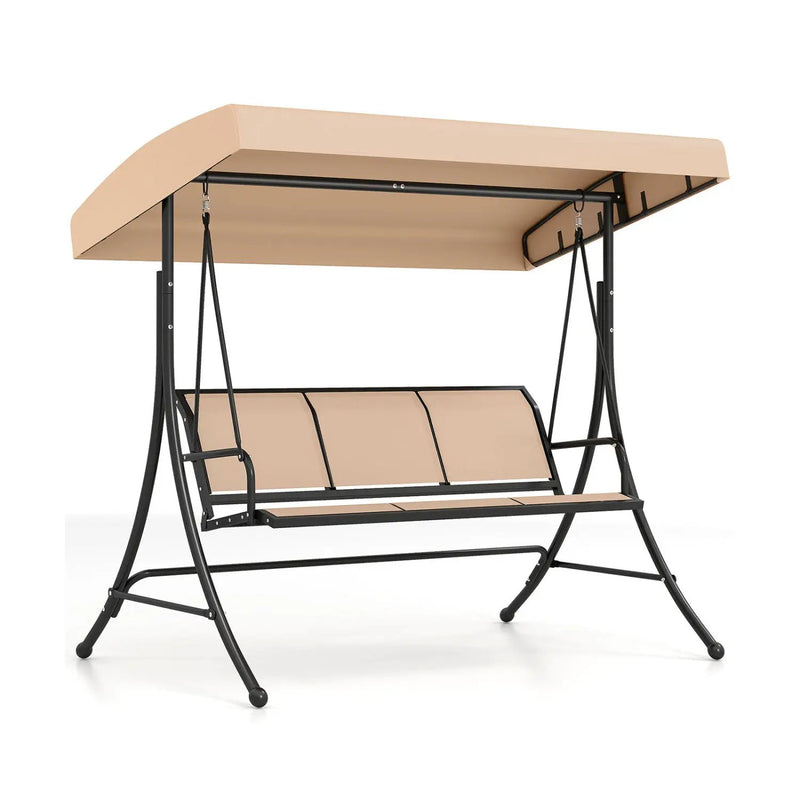 3-Seat Patio Swing Chair with Adjustable Canopy by DirectDeals