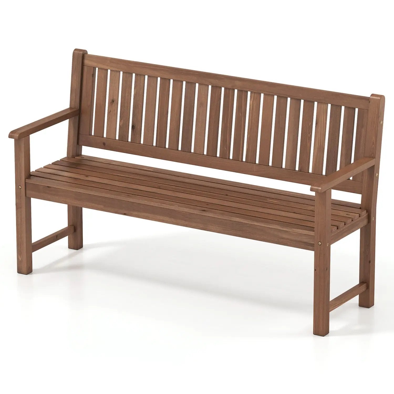 3-Seater Wooden Garden Bench with Backrest, 59 Inch by DirectDeals