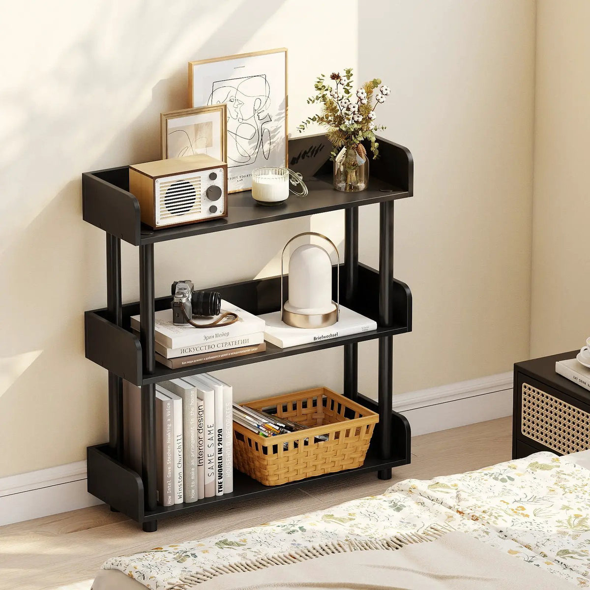 3-Tier Bookshelf with Anti-Tipping Kit and Industrial Storage Unit for Living Room, photo 4 of 16