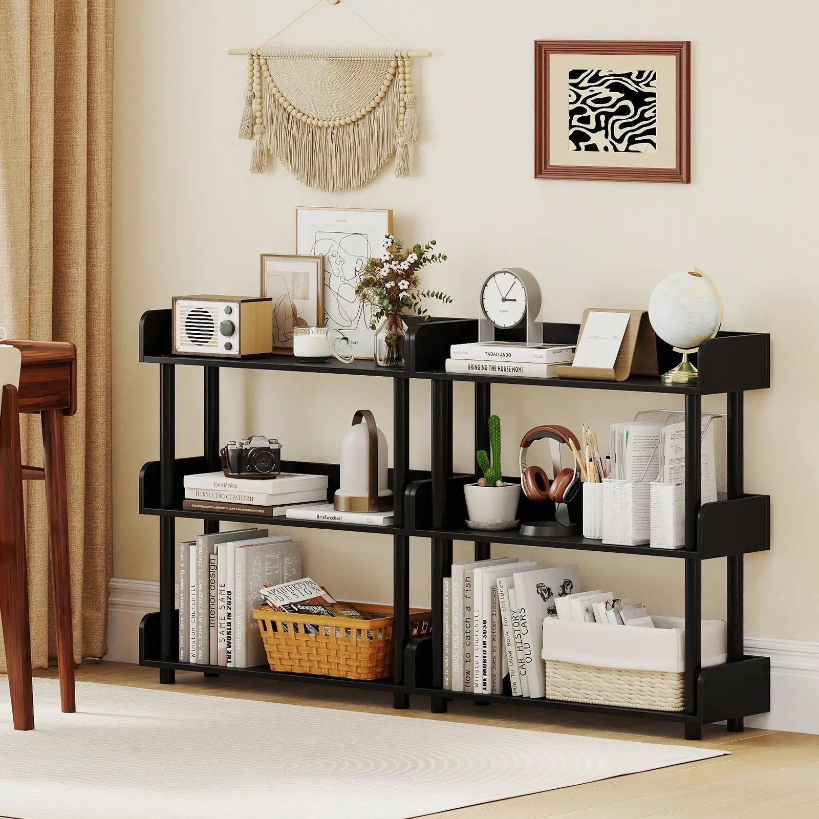 3-Tier Bookshelf with Anti-Tipping Kit and Industrial Storage Unit for Living Room by DirectDeals