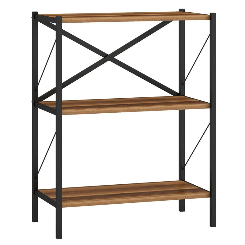 3-Tier Bookshelf with Heavy-Duty Metal Frame by DirectDeals