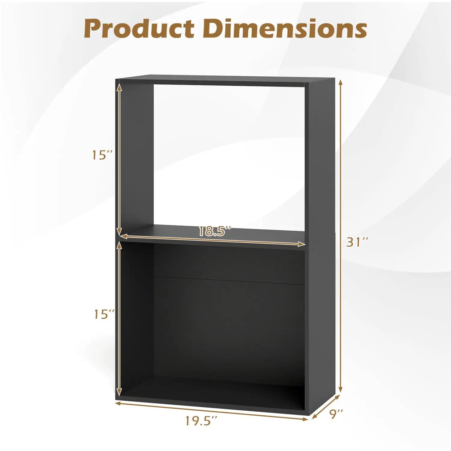3-Tier Bookshelf with Open Storage Compartments by DirectDeals