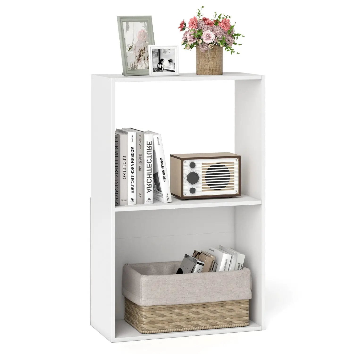3-Tier Bookshelf with Open Storage Compartments by DirectDeals