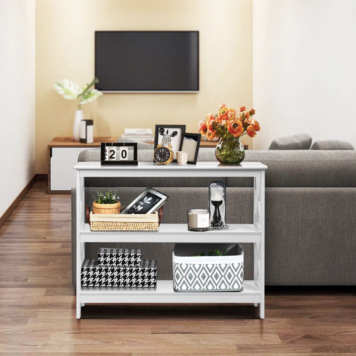 3-Tier Console X-Design Sofa Side Accent Table, photo 13 of 24