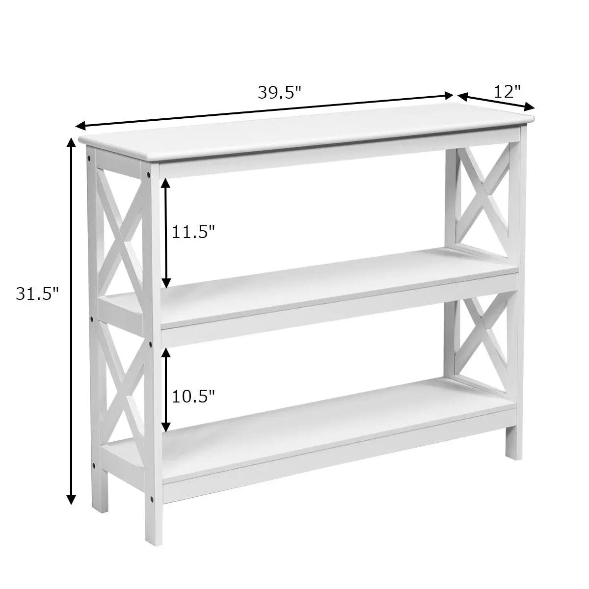 3-Tier Console X-Design Sofa Side Accent Table, photo 11 of 24