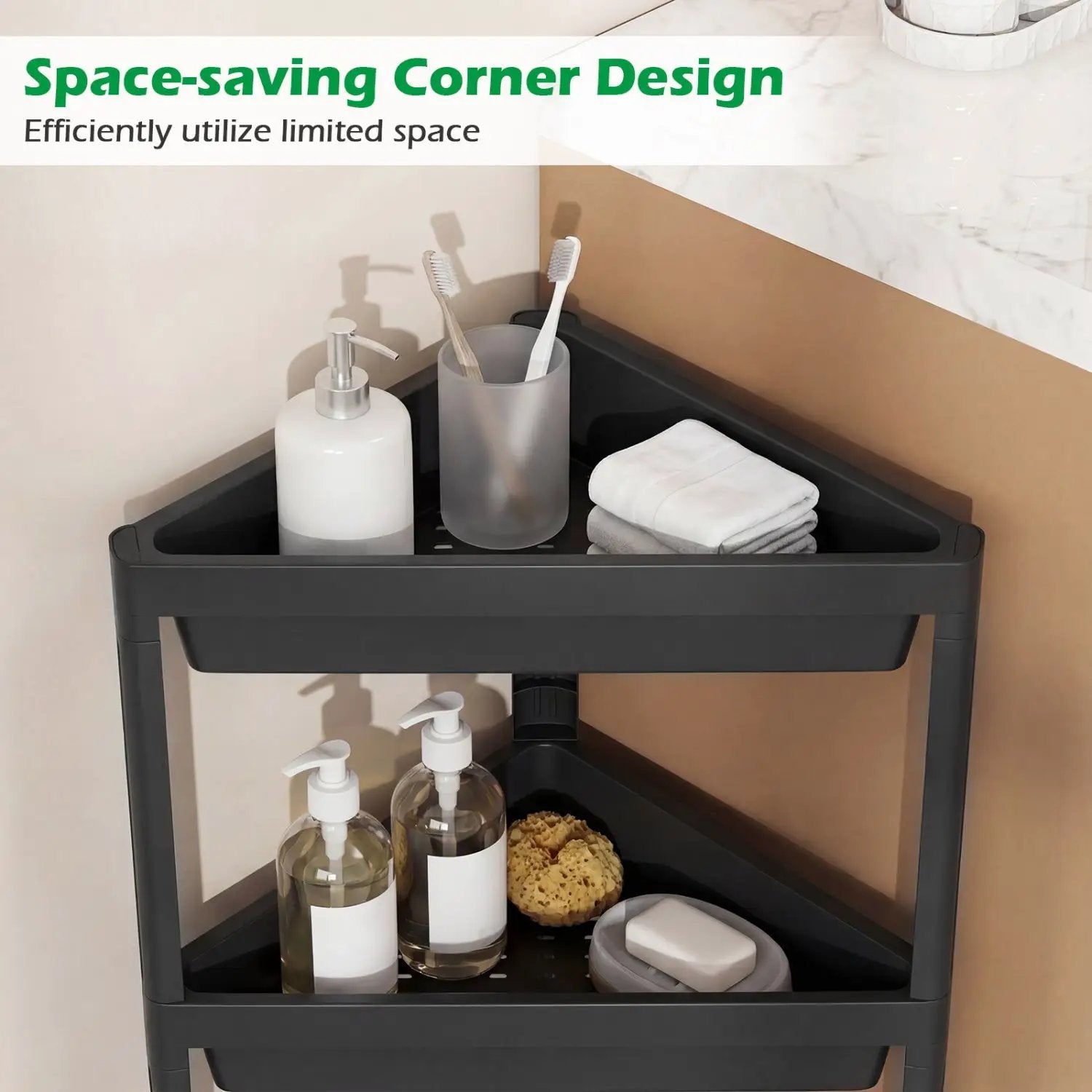 3-Tier Corner Shower Caddy 2-Pack with Detachable Design by DirectDeals