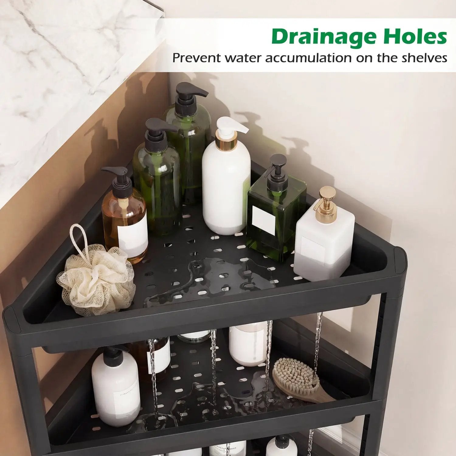 3-Tier Corner Shower Caddy 2-Pack with Detachable Design by DirectDeals