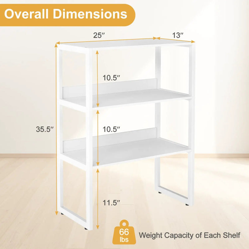 3-Tier Countertop Storage Hutch with Open Shelves by DirectDeals