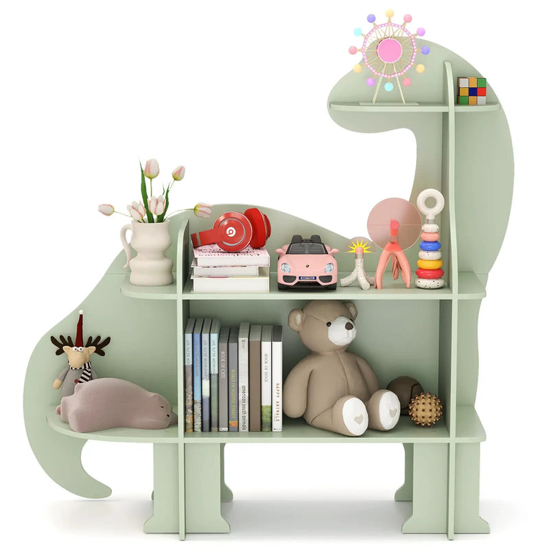 3-Tier Dinosaur Kids Bookshelf for Children-Green by DirectDeals