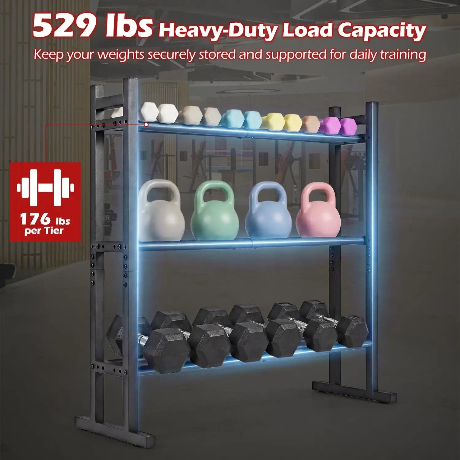 3-Tier Dumbbell Rack with 529 LB Capacity by DirectDeals