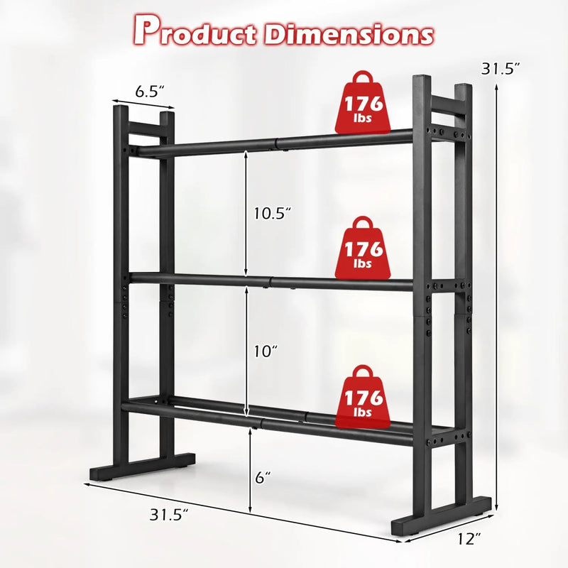 3-Tier Dumbbell Rack with 529 LB Capacity by DirectDeals