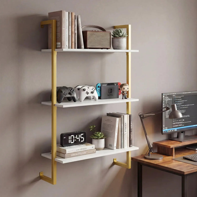 3-Tier Floating Modern Kitchen Shelf for Living Room Home Office and Bathroom by DirectDeals