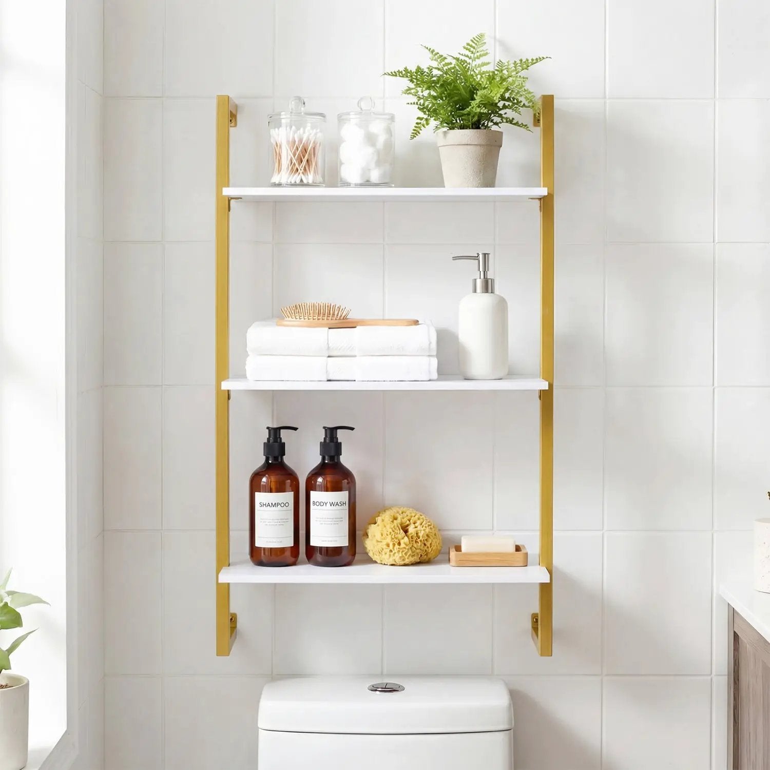 3-Tier Floating Modern Kitchen Shelf for Living Room Home Office and Bathroom by DirectDeals
