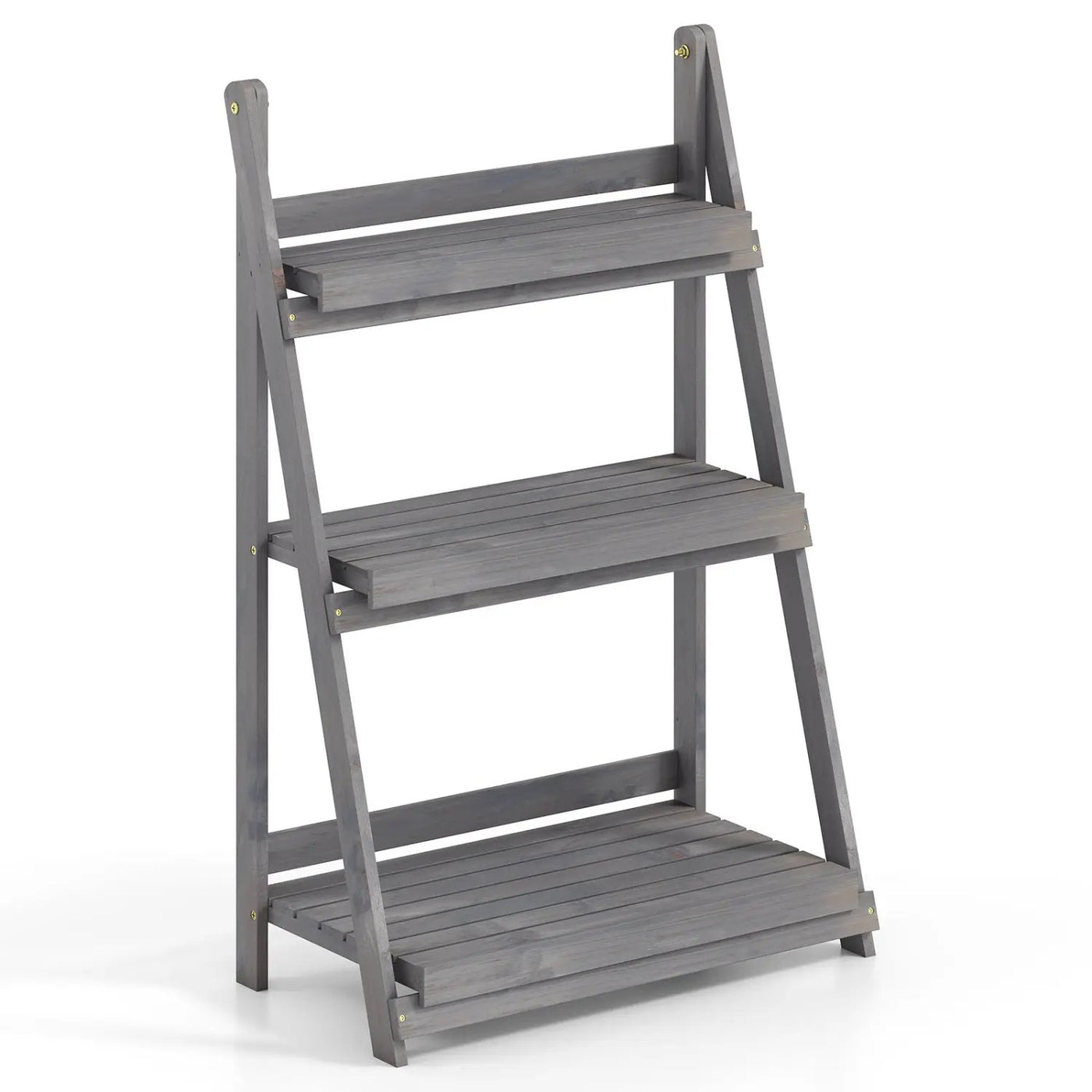 3-Tier Foldable Plant Stand with Slatted Shelves by DirectDeals