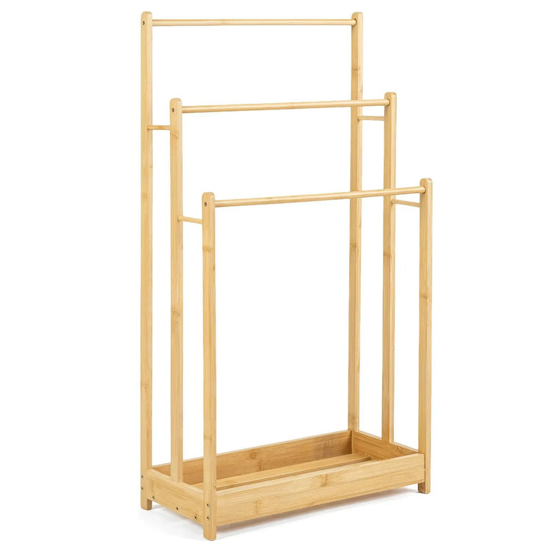 3-Tier Bamboo Towel Rack with Storage Shelf by DirectDeals