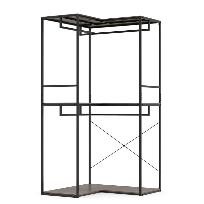 3-Tier Heavy Duty Clothes Rack with 3 Shelves & 2 Hanging Racks by DirectDeals