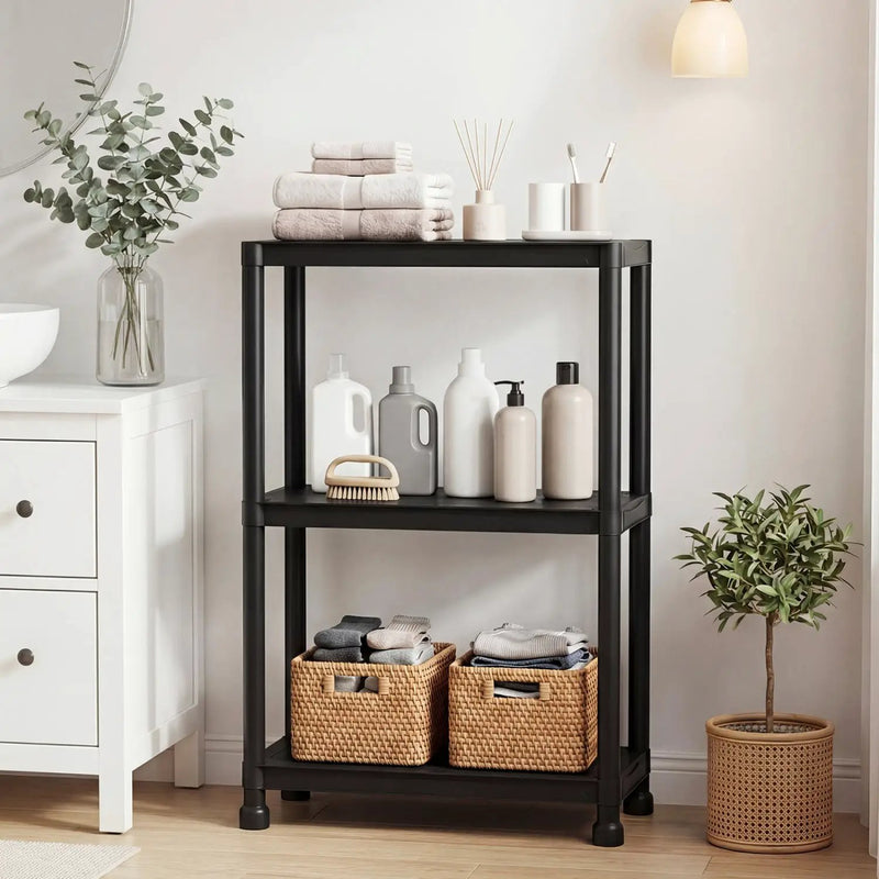 4-Tier Heavy-Duty Plastic Storage Shelves Freestanding Garage Shelving Unit by DirectDeals