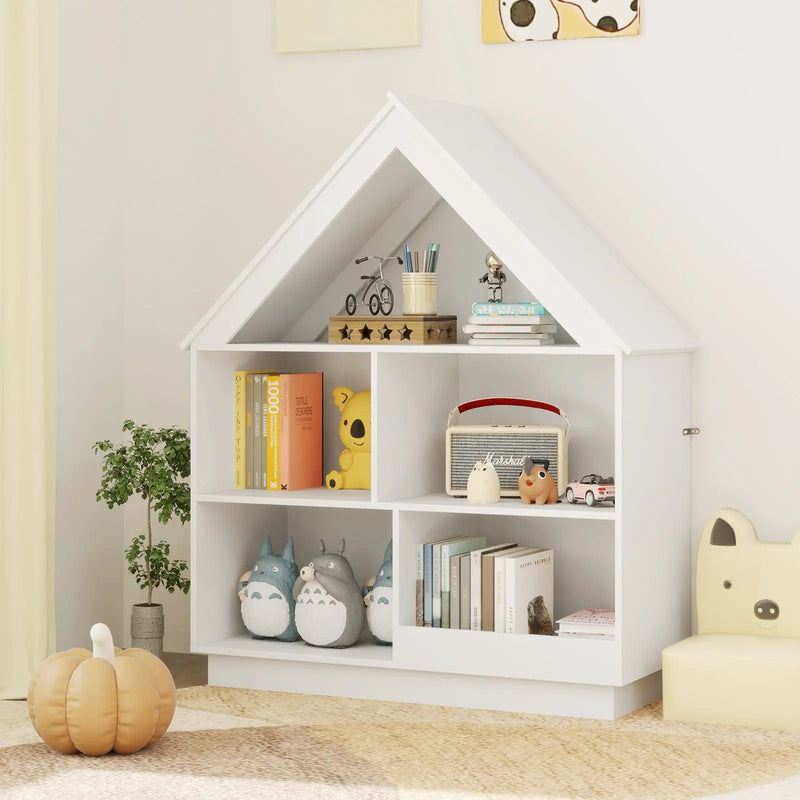 3-Tier House-Shaped Toy Storage Organizer with Open Shelves by DirectDeals