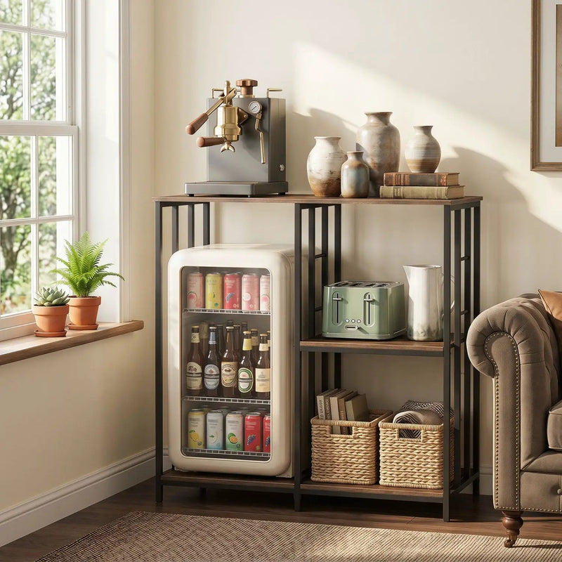 3-Tier Baker's Rack with Open Shelves - Rustic Brown by DirectDeals