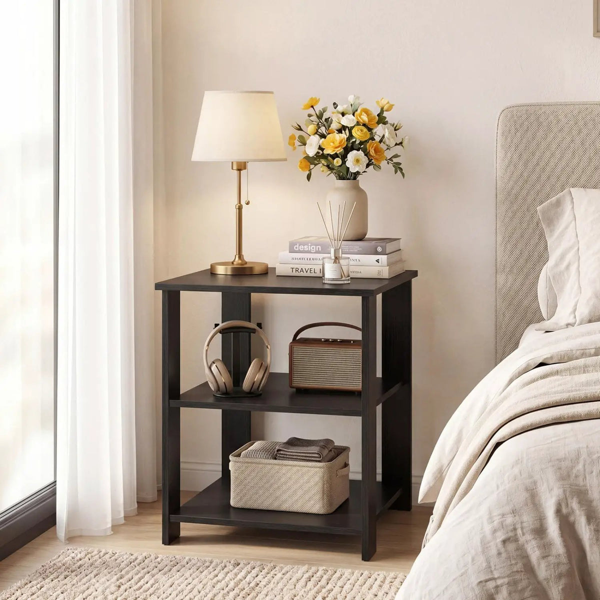 3-Tier Square Side Table with Open Storage Shelves, photo 9 of 16