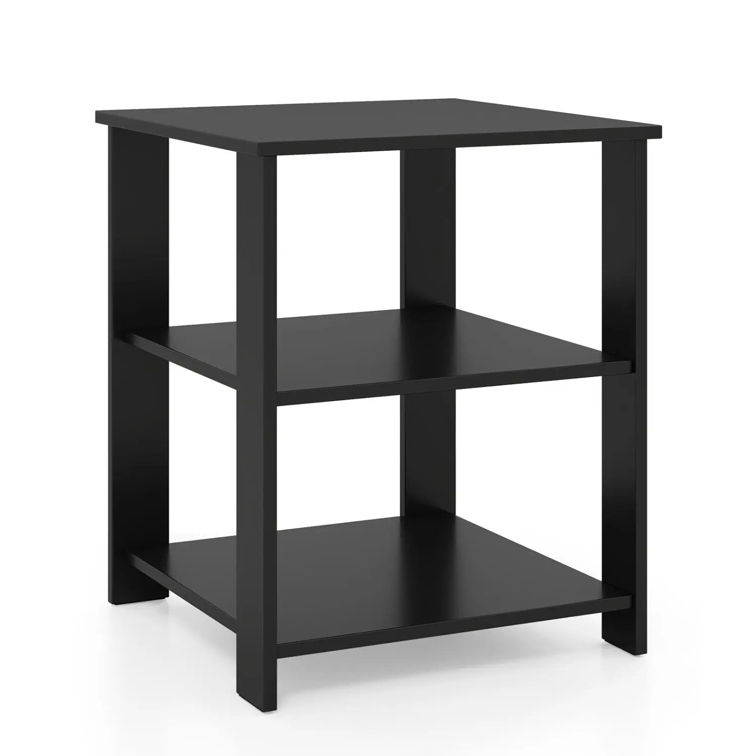3-Tier Square Side Table with Open Storage Shelves by DirectDeals