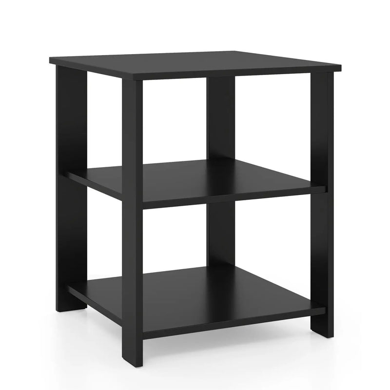 3-Tier Square Side Table with Open Storage Shelves by DirectDeals