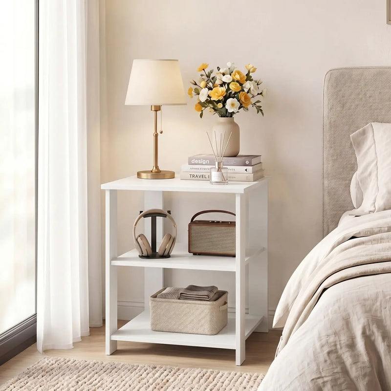 3-Tier Square Side Table with Open Storage Shelves by DirectDeals