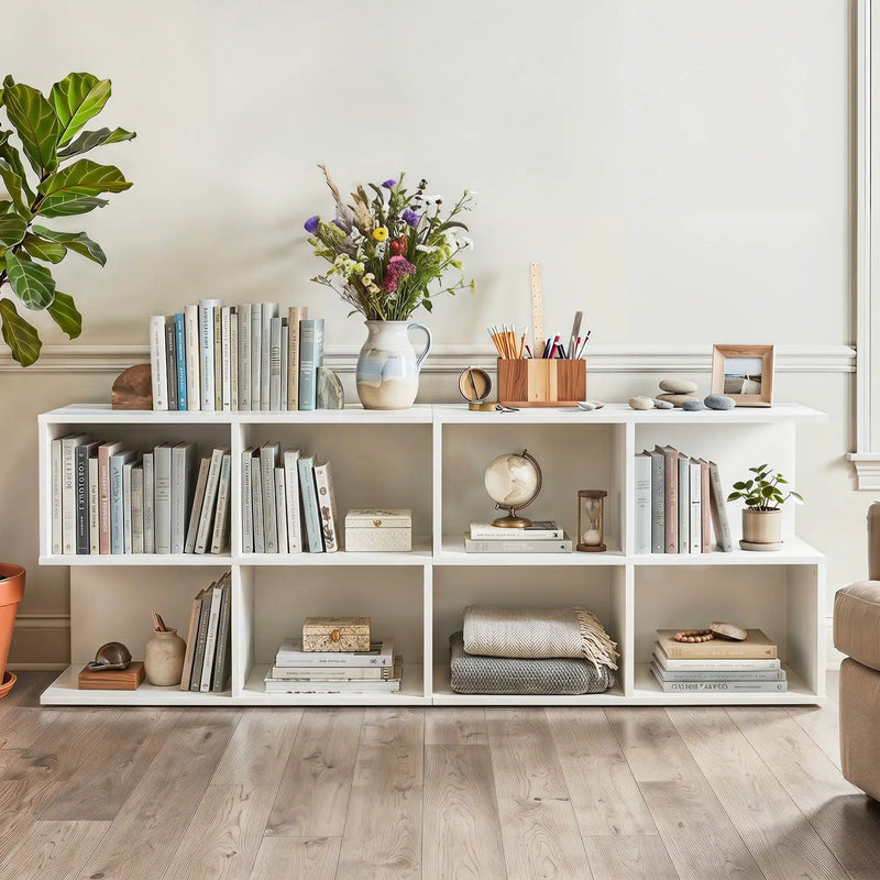 3-Tier S-Shaped End Table with 4 Storage Cubes by DirectDeals