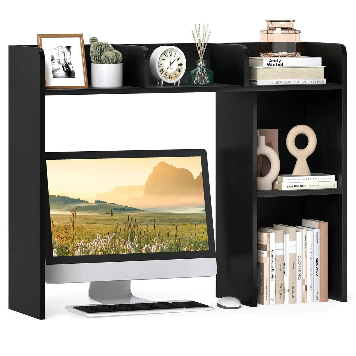 3-Tier Multipurpose Desk Bookshelf with 4 Shelves, photo 11 of 13
