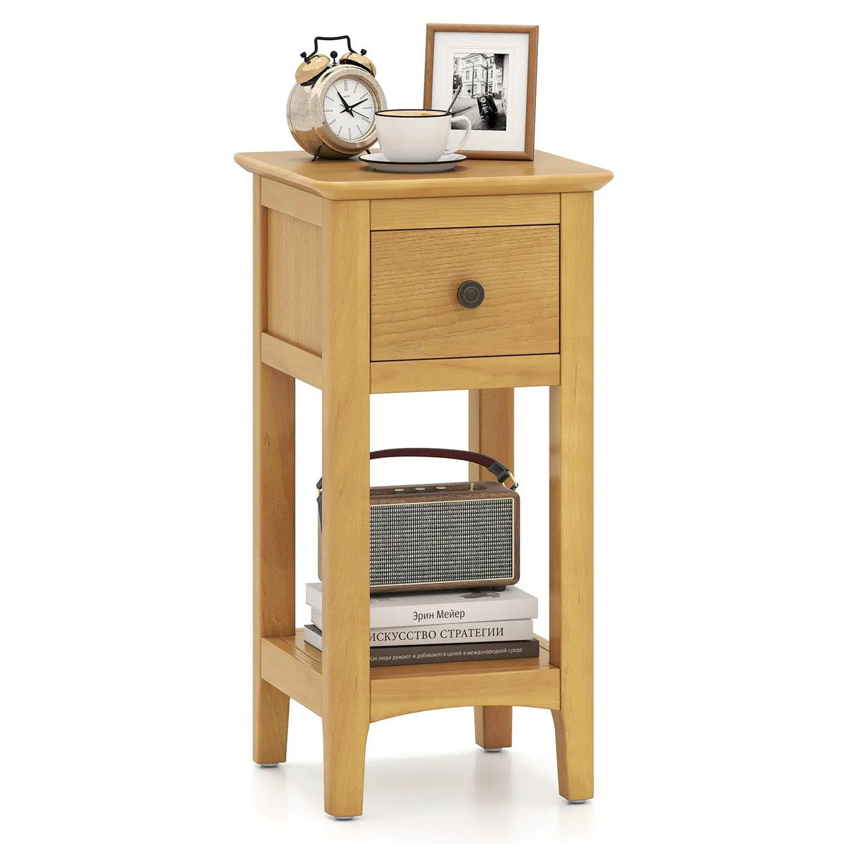 3-Tier Nightstand with Drawer and Open Storage Shelf, photo 11 of 24