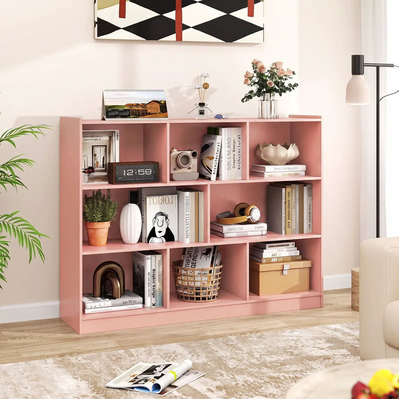 3-Tier Open Bookcase with 8 Cube Storage Shelves by DirectDeals