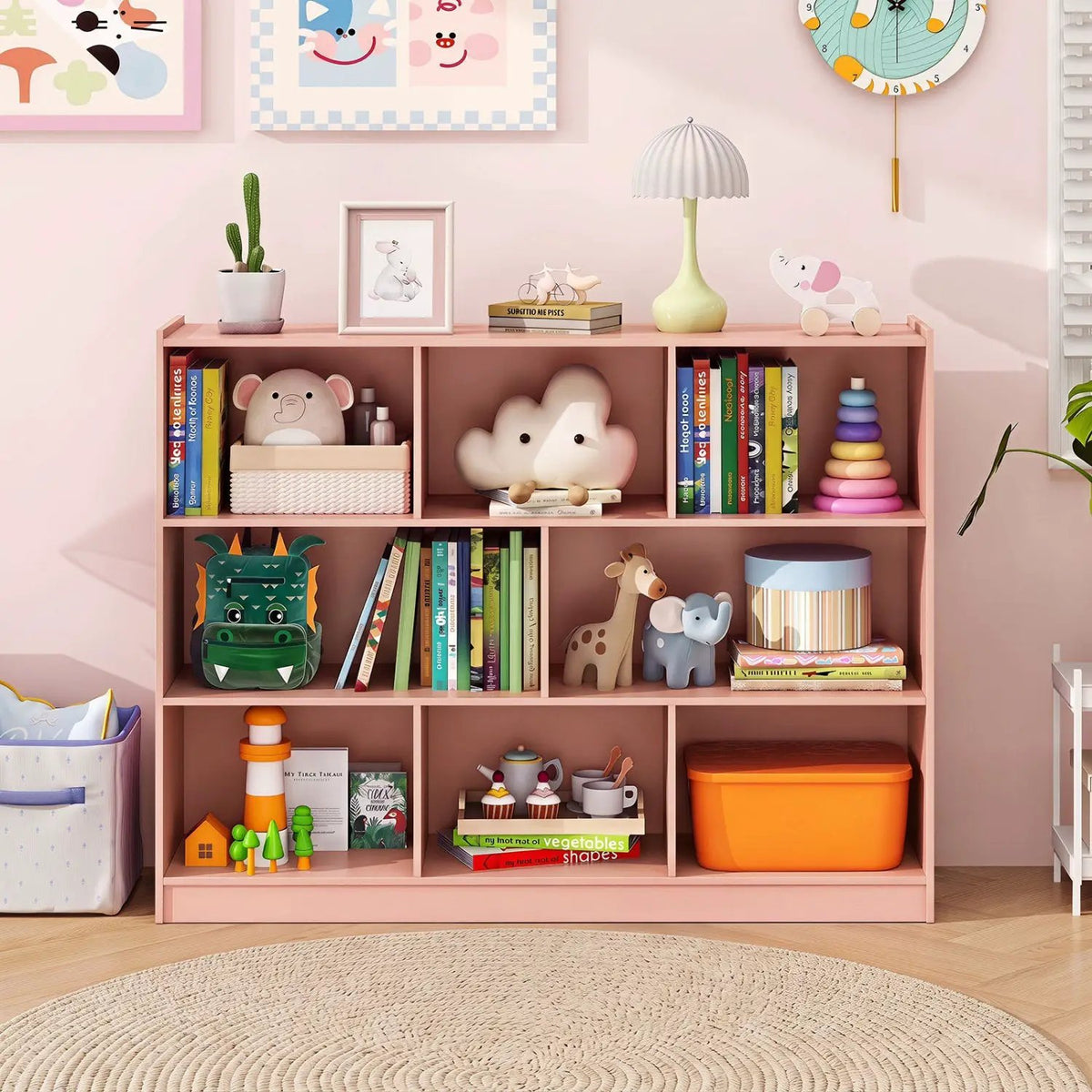 3-Tier Open Bookcase with 8 Cube Storage Shelves by DirectDeals